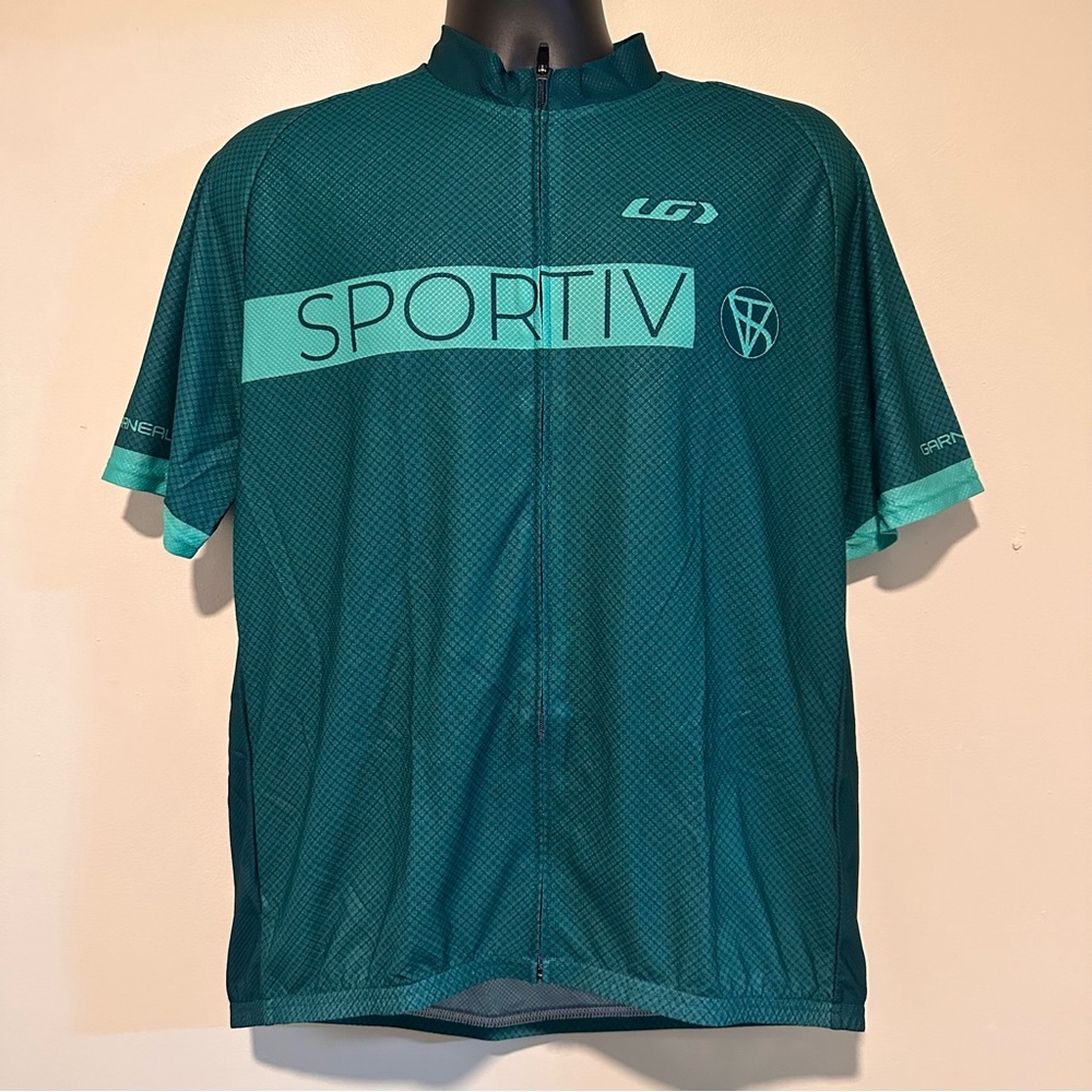 NWT! Green LOUIS GARNEAU Sportiv Full Zip S/S Cycling Jersey Sizes XXS-L